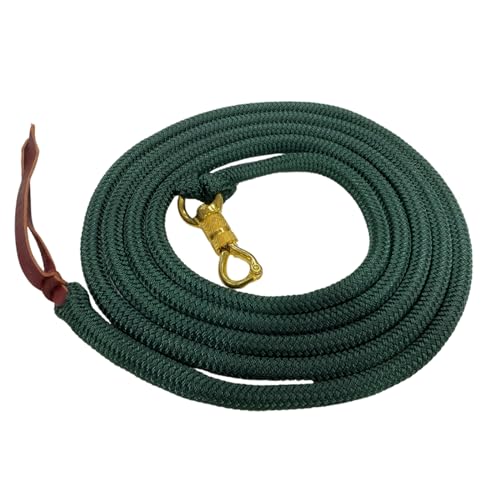 Parelli 12 Foot Training Rope - Strong Everyday Use All-Purpose Horse Lead Rope with Loop & Latigo Popper | 9/16" Diameter Smooth Yachting Braid, Green - color: Green