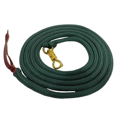 Parelli 12 Foot Training Rope - Strong Everyday Use All-Purpose Horse Lead Rope with Loop & Latigo Popper | 9/16" Diameter Smooth Yachting Braid, Green - color: Green