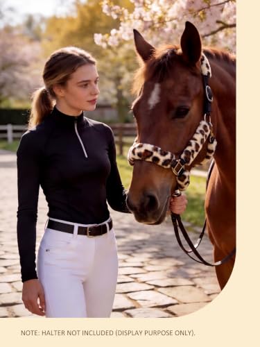 Harrison Howard Fleece Halter Covers for Horses, Set of 9, Prevent Hair Loss Pressure Marks, Padded Horse Halter Fleece Set Beige Leopard - color: Beige Leopard