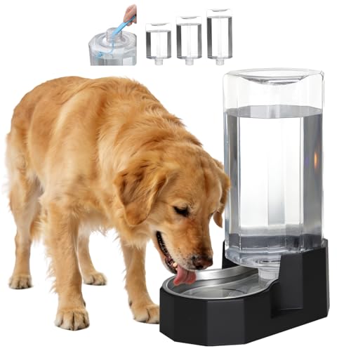 Sfozstra 9L Lagre Gravity Dog Water Dispenser: Multi Pet Hydration - color: Black, size: 9L Without Filter