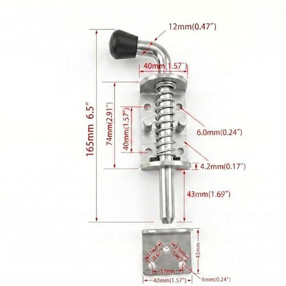 6.5in Spring Loaded Latch Pin Heavy Duty Gate Lock