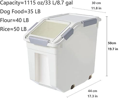 CITY BABY 2 Pack Airtight Flour Storage Container With Scoop,Dry Food, Sugar, Baking Supplies,Rice Container Set -BPA Free- Pet Food Storage Container,Dog Cat Birds Food Bin(50LB)