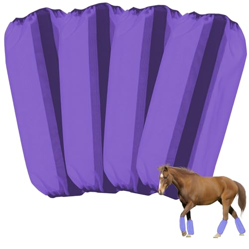 Mesh Fly Boots Horse Fly Boots Mesh Fly Wraps Leg Guard for Horse Set of 4 - color: Purple