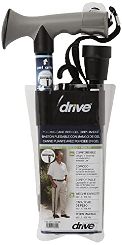 Drive Medical Walking Stick with Gel Grip Handle, Black