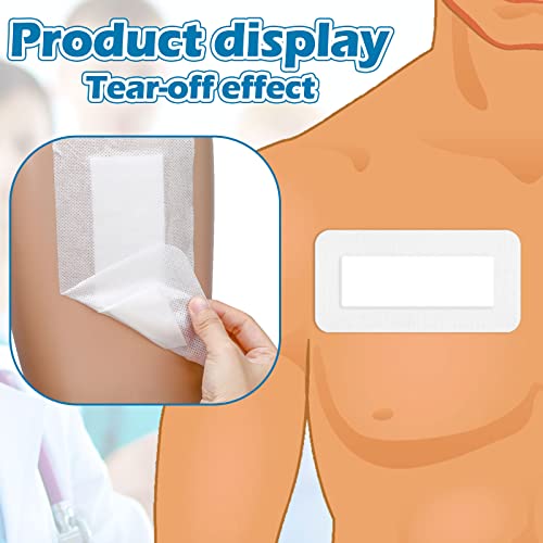 Nuanchu 60 Pcs Bordered Gauze Adhesive Dressing Waterproof, 4 x 8 Inch - size: 4 x 8 Inch