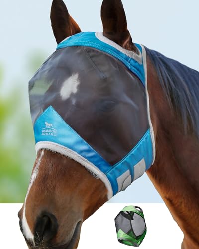 Harrison Howard CareMaster Pro Luminous Fly Mask Large Eye Space Standard Voodoo Blue Extra Full Size - color: Voodoo Blue, size: Extra Full (X-Large)