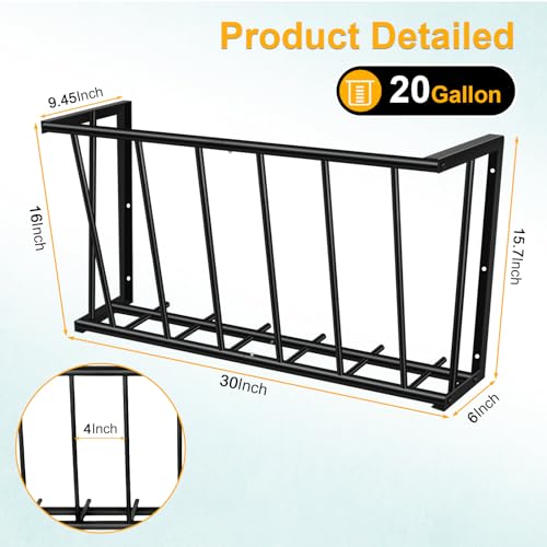 30'' Metal Wall Mount Hay Feeder, 20 Gallon Livestock Feeder | Steel Hay Feeder& Blanket Holder , Metal Wall Hay Rack for Goats, Sheep and Storage