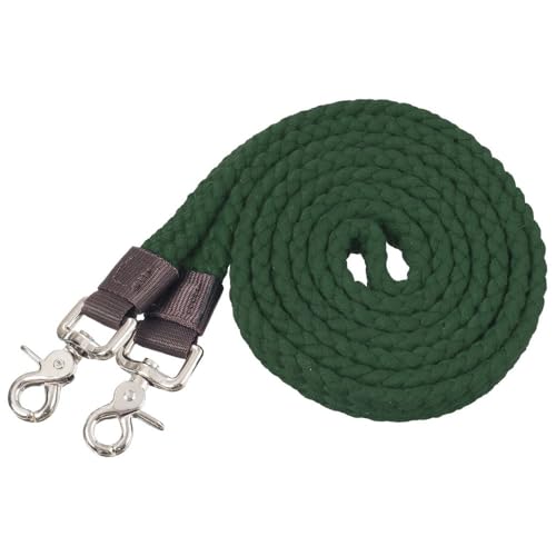 Tough 1 Flat Cotton Roping Reins 7ft - color: Hunter Green