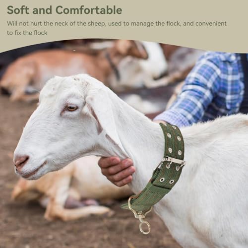 Sheep Collar, Non-Slip Nylon Adjustable Goat Collar Livestock Neck Strap for Farm Ranch Calf Goat Cow Horse Sheep Small Animal Accessories, Total Length 30in (L) - size: L