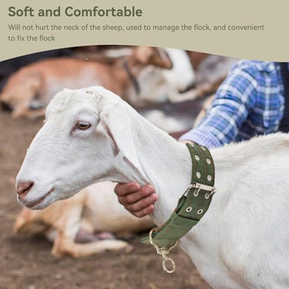 Sheep Collar, Non-Slip Nylon Adjustable Goat Collar Livestock Neck Strap for Farm Ranch Calf Goat Cow Horse Sheep Small Animal Accessories, Total Length 30in (L) - size: L