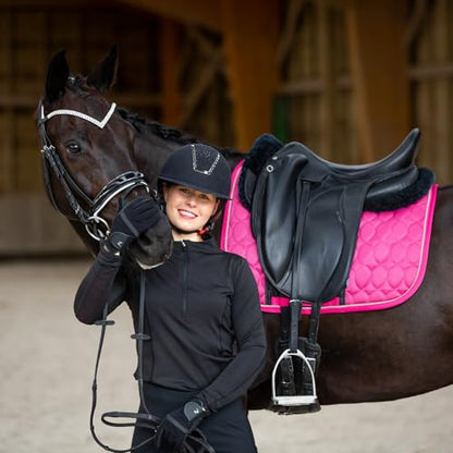 HORZE Grayson Classic Leather Ergonomic Snaffle Dressage Bridle with Detachable Flash - color: Black/White, size: Pony