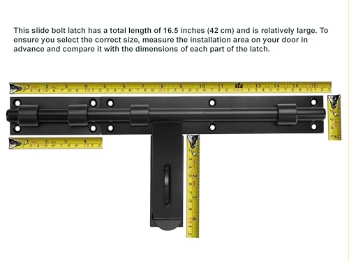 17" Slide Bolt Gate Latch，Face Mount Weld/Screws on gate Left/Right Side