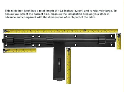17" Slide Bolt Gate Latch，Face Mount Weld/Screws on gate Left/Right Side