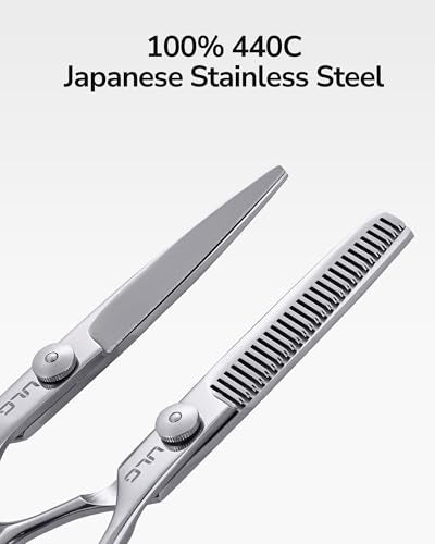 ULG Hair Thinning Scissors, Thinning Shear for Hair Cutting 6.5 inch Right-Hand Barber Scissors Salon Texturizing Shears Made of Japanese Stainless Steel, Silver - color: Silver