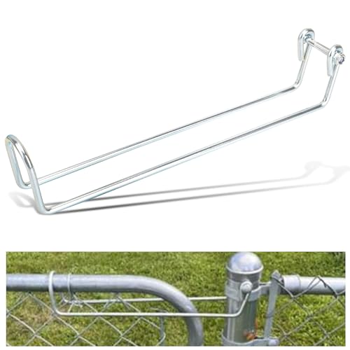 Over Throw Wire Arm Top Gate Latch Chain Link, Silver, Long 13.5"