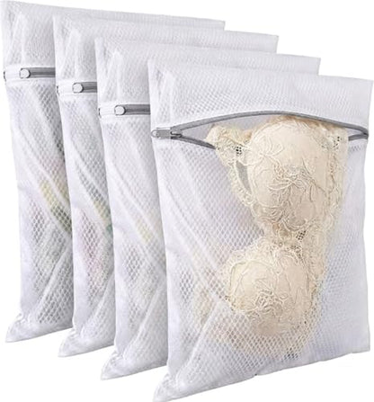 12x16 Small Mesh Laundry Bags for Delicates, 4-Pack – for Lingerie, Bras, Socks & Swimwear – 120GSM Honeycomb Mesh Protects Delicates in Washer & Dryer - size: M