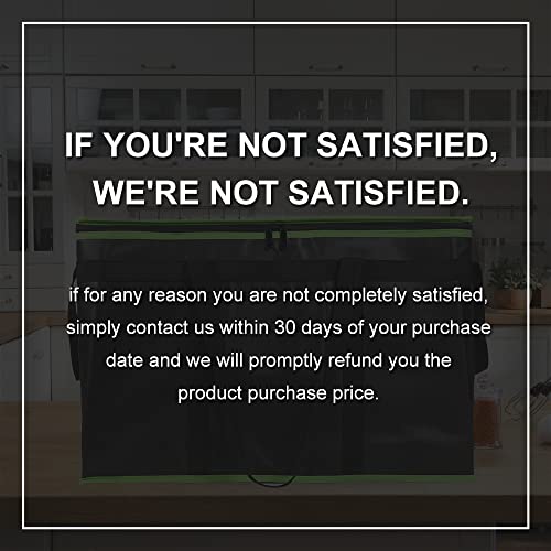 Bodaon Insulated Food Delivery Bag, XXX-Large Insulated Pizza Delivery Bags, Black with Green Edge, 1-Pack | Pizza Delivery Bags for Hot and Cold Food, Commercial, Large Capacity, Catering Cooler Bag for Rideshare, Warmers for Parties - color: Black-green