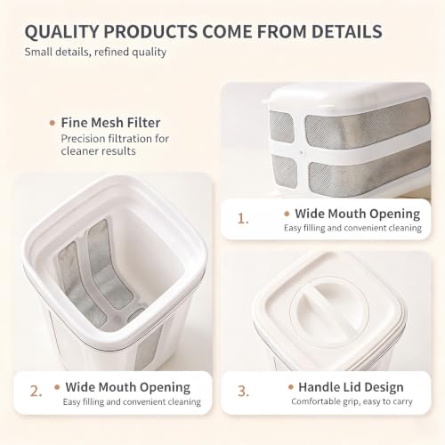 Premium Greek yogurt strainer with lid, 80-mesh stainless steel sieve