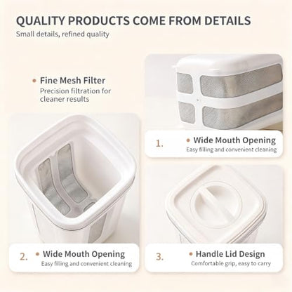 Premium Greek yogurt strainer with lid, 80-mesh stainless steel sieve