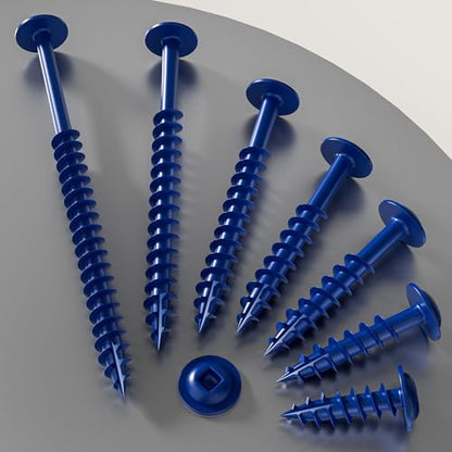 Wensilon (Blue) Pocket Hole Screws # 8 * 1" 154pcs 1lbs Square Hole Wood Screws and Round Head Square Hole self Tapping Screws are Suitable for Wooden use.150MM,60MM Drive bit Included. - color: Blue, size: 8*1"