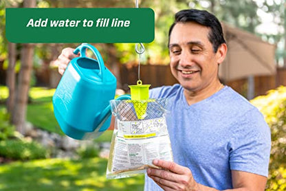 RESCUE! Outdoor Disposable Fly Trap – Hanging Fly Catcher with Attractant Bait, Fly Bag for Patio, Yard, Trash & Farm Areas – Easy-to-Use Outdoor Fly Control - 5 Traps