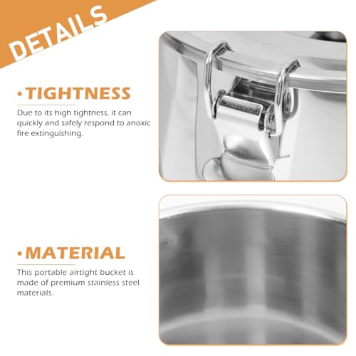 Healeved Stainless Steel Bar Bucket Dog Water Pail Stainless Steel Bucket with Lid Beverage Tub Ice Iron Camping Compost Kitchen Compost Bin Flour Tinplate