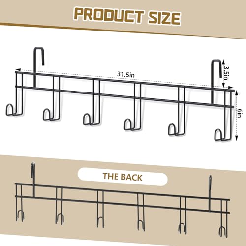 Yaocom 6 Hook 2 Pcs Bridle Hooks Tack Room Metal Wall Hangers Rack, Black - style: 6 Hook