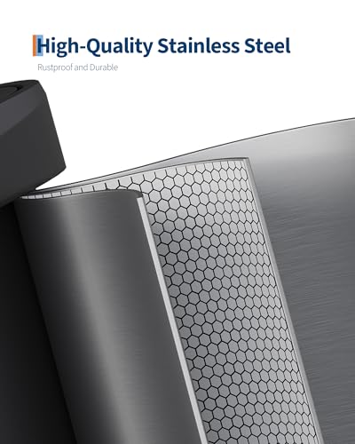 Garvee 21 gal / 80 L Stainless Steel Trash Can with Lid, Large Garbage Can for Kitchen, Rustproof Step-on Kitchen Metal Trash Bin with Liner Rim, Rear Handle, Soft Close Plastic Lid, Silver - color: Silver, size: 21.1 Gallons
