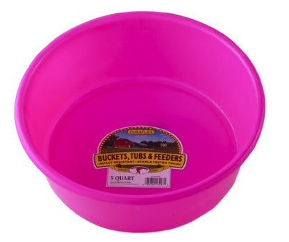 Little Giant® Plastic Utility Pan | Feed Pan | Durable & Versatile Livestock Feeding Bucket | Made in USA | 5 Quart | Hot Pink - color: Hot Pink, size: 5 Quart