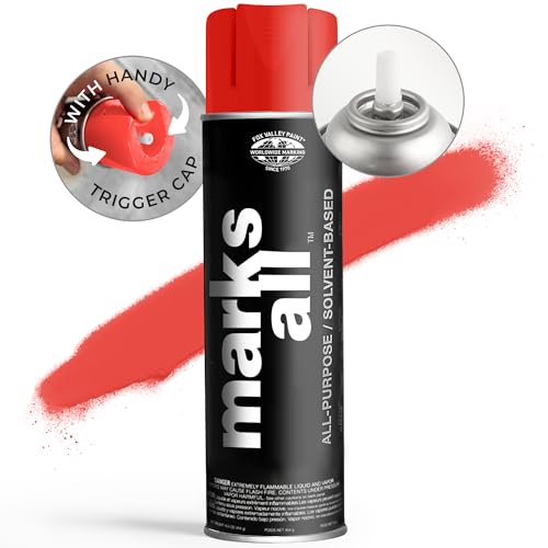 Fox Valley 17oz Marks All Solvent-Based Paint 12-Pack, Red Fluorescent - color: Red Fluorescent