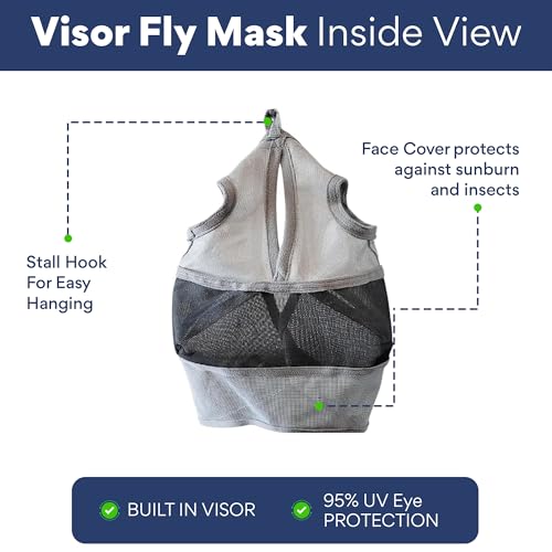 Warmblood Fly Mask Without Ears, UV Protection, Oversize