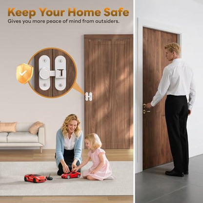 Sliding Barn Door Lock - 90/180° Flip Door Latch (White-1 Pc) - color: White-1 Pc