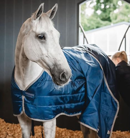 Horseware Ionic® Therapy Stable Blanket - Imperial Blue/Silver & Navy, 69 inches - size: 69 inches