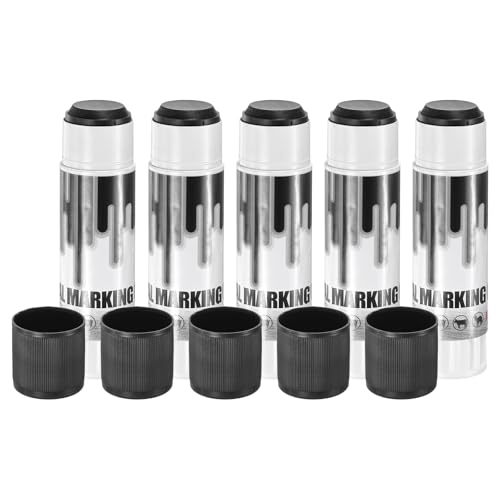 M METERXITY 5-Pack Livestock Marker, 11.6 Cm/4.6 Inches Medium Animal Crayons for Pig/Cattle/Cow/Sheep Supplies, Farming Livestock Marking Crayons [Black] - color: Black