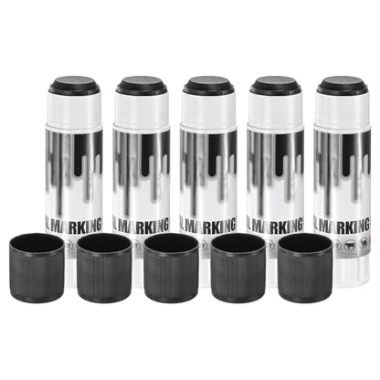 M METERXITY 5-Pack Livestock Marker, 11.6 Cm/4.6 Inches Medium Animal Crayons for Pig/Cattle/Cow/Sheep Supplies, Farming Livestock Marking Crayons [Black] - color: Black