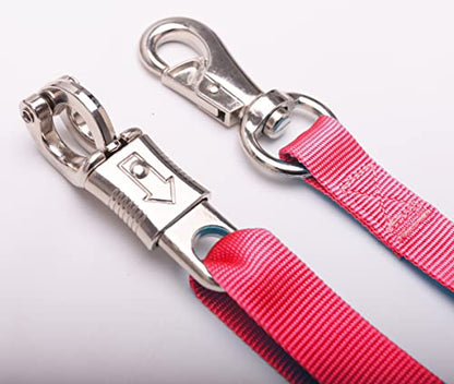 Adjustable Nylon Cross Ties （2 Pack）-Cross Tie with Panic Snap and Bull Snap - Adjusts from 44.5" to 78.3" - color: Red