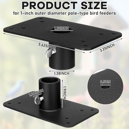 Novabright Bird House Mounting Plate Flange for 1 Inch Bird Feeder Pole