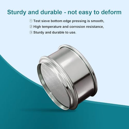 Full 304 Stainless Steel Mesh Sieve Screen, LVDALAB 80 Mesh (0.2mm) Aperture, 2.4inch(6CM) Dia Standard Sample Analysis Test Sieves Sifters Strainer for Industrial Laboratory Homes - size: 80 Mesh(0.2mm)/Ф2.4in(6CM)