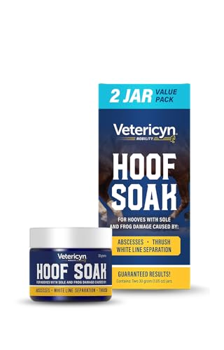 Vetericyn Hoof Soak for Hooves with Sole and Frog Damage Caused by Abscesses, White Line Separation, and Thrush. 30 Grams, 2 Pack
