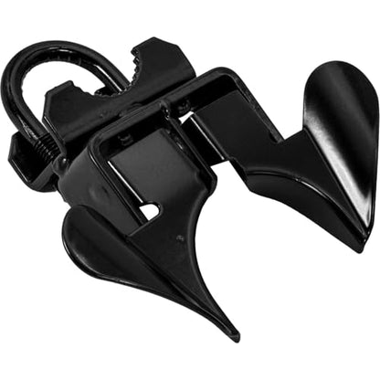 Jake Sales -Black Powder Coated Chain Link Fence Butterfly Gate Latch - 1-3/8" Gate Frame and 2-3/8" Gate Post - Fence Gate Latch with Hole for Padlock - color: Black, size: 1-3/8" x 2-3/8"