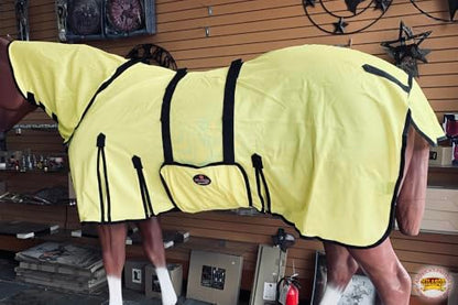 HILASON Horse Fly Sheet Breathable Mesh UV Protection Mosquito Bug Summer - color: Yellow, size: 66 In