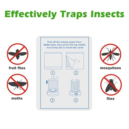 30-Pack Double-Sided Sticky Refill Cards for 360° UV Light Fly Trap – Easy-to-Replace Adhesive Sheets for Effective Insect Trapping - style: 30 Refills