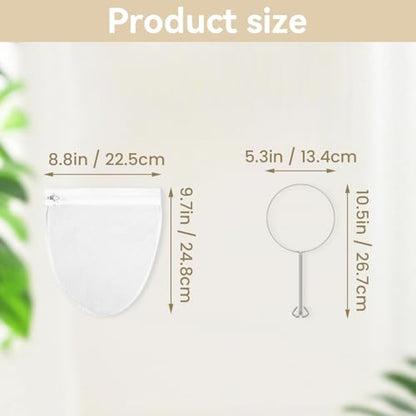 Small Ultra Fine Mesh Strainer Bags, Reusable with Stainless Steel Handle - color: Small