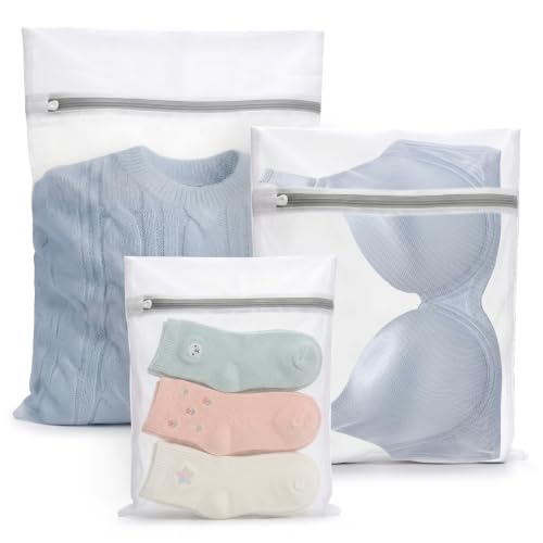 Muchfun 3Pcs Durable Fine Mesh Laundry Bags for Delicates - size: 1Large, 1Medium, 1Small