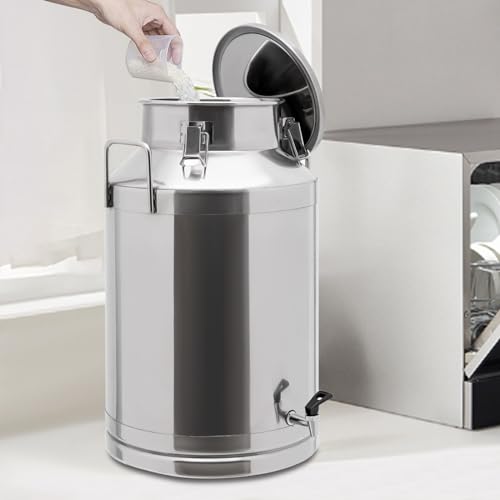 60L/15gal Stainless Steel Milk Bucket with Lid and Faucet - size: 60L/15gal-with Faucet