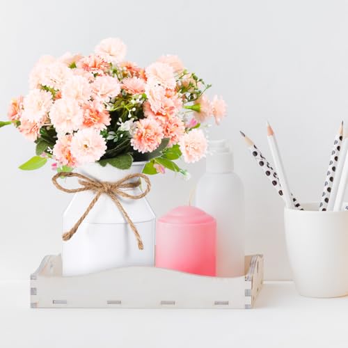 Domensi 6 Pcs Farmhouse Metal Flower Vase, White - color: White