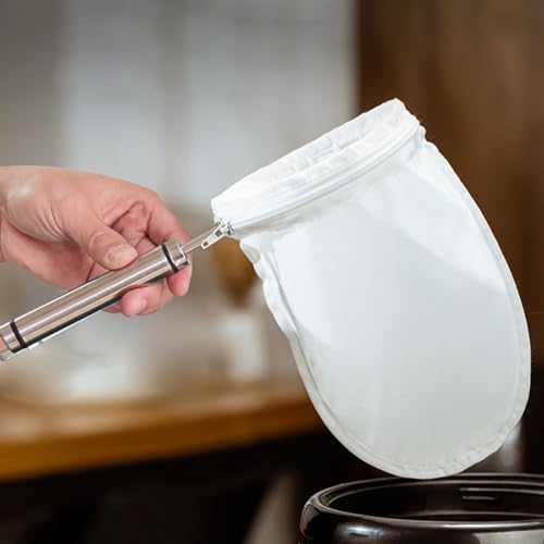 FATCAT Fine Mesh Cheese Cloth, Fine Mesh Strainer Bags, Nut Milk Bag, Cheesecloth for Straining (S-Size*5/ Excluding Bracket) - color: Strainer Bag*5, size: S