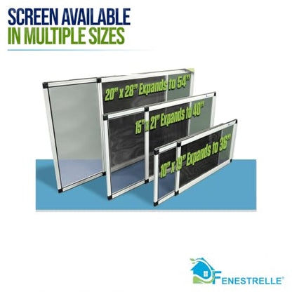 Fenestrelle Expandable Window Screen, 15″ H × 21″–40″ W Horizontal, 2-Pack - size: Medium (15" H x 21"-40" W)