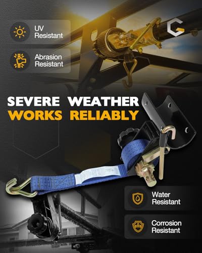 Roof Rack Straps, Ladder Rack Ratchet Straps, Lumber Rack Tie Down Strap - color: Blue (4 pcs), size: Black Round Tube