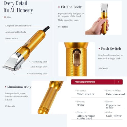 Powerful Dog Grooming Clippers, Sheep Horse Shears for Thick Hair